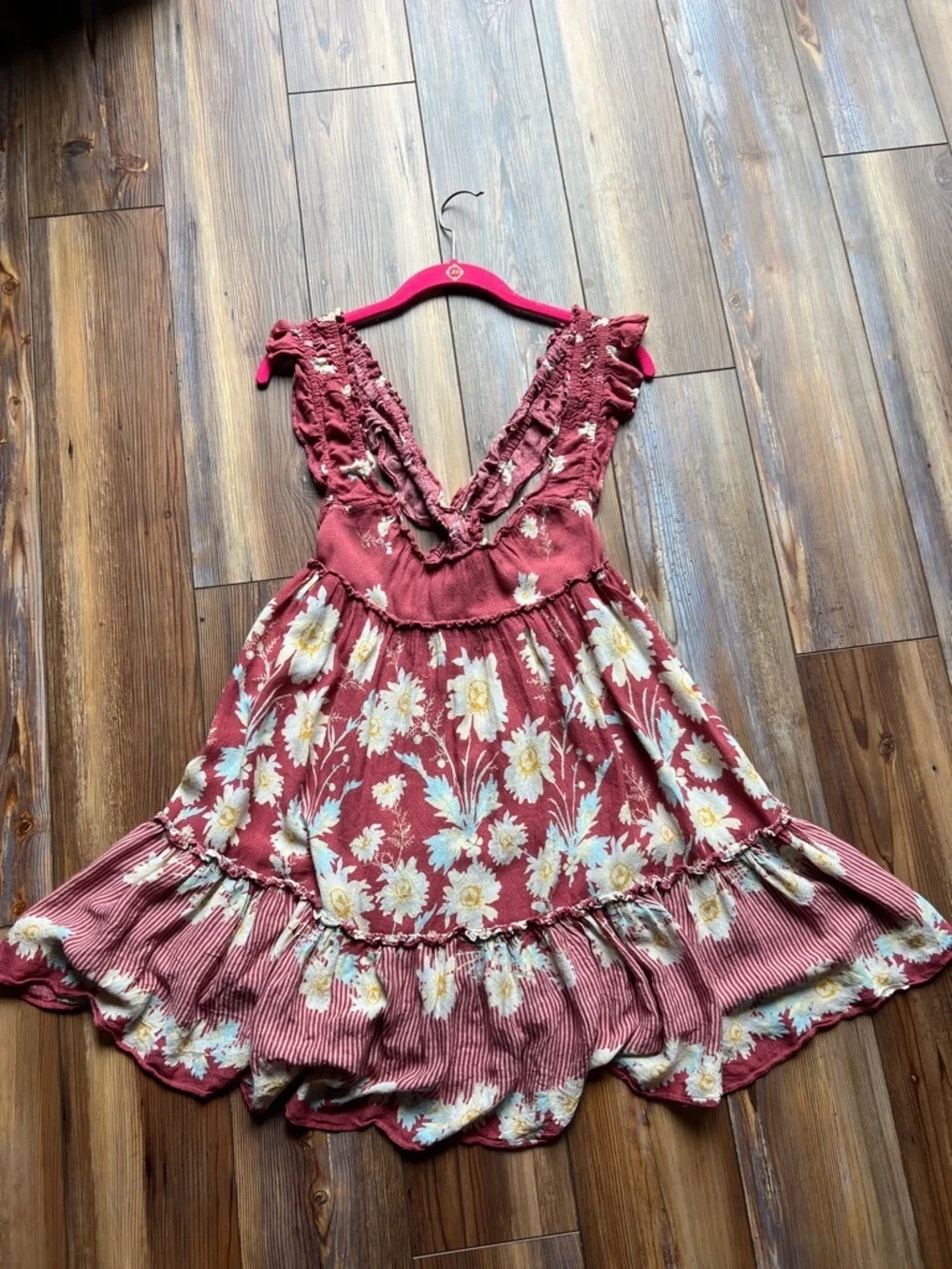 Free People Bali Slip Dress with Floral Design Small
